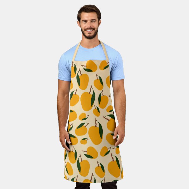 Mango Summer Fruit Pattern Apron (Worn)