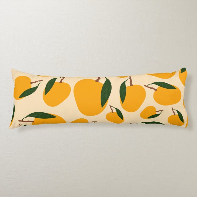 Mango Summer Fruit Pattern Body Pillow (Front)
