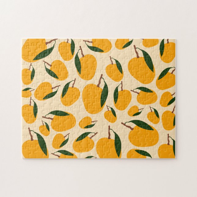 Mango Summer Fruit Pattern Jigsaw Puzzle (Horizontal)