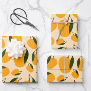 Mango Summer Fruit Pattern Wrapping Paper Sheet