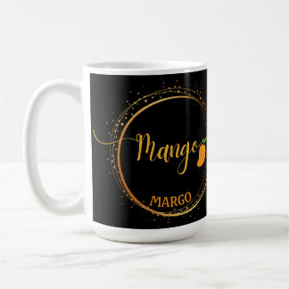 MANGO team name editable text orange Coffee Mug
