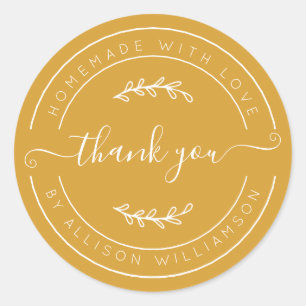 Mango Yellow Homemade Thank You Label
