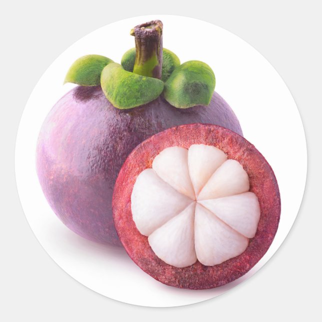 Mangosteen fruits classic round sticker (Front)