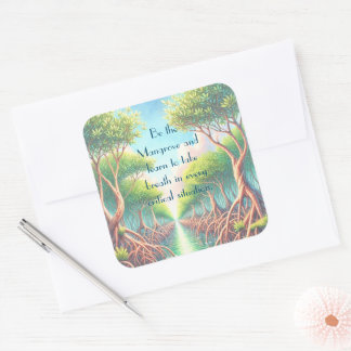 Mangrove & Quote Card Square Sticker