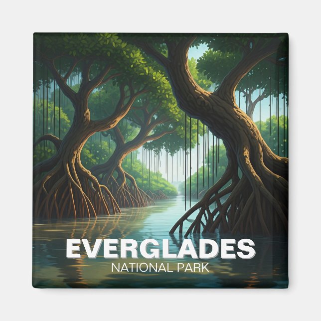 Mangroves Everglades National Park Florida Travel Magnet (Front)