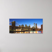 Manhattan and Brooklyn Bridge at dusk