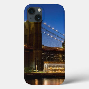 Manhattan and Brooklyn Bridge at dusk iPhone 13 Case