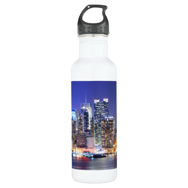 Manhattan at Night 710 Ml Water Bottle (Front)