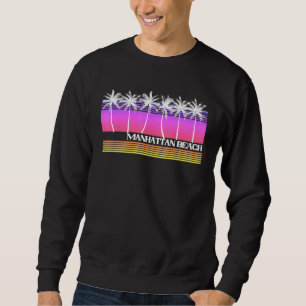 Manhattan Beach California Retro Style Vintage Sun Sweatshirt