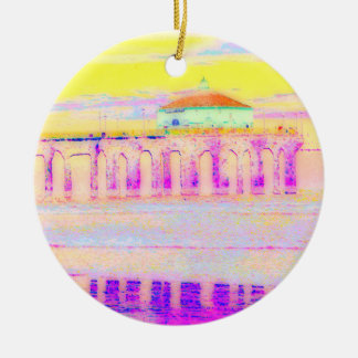 Manhattan Beach Ceramic Ornament