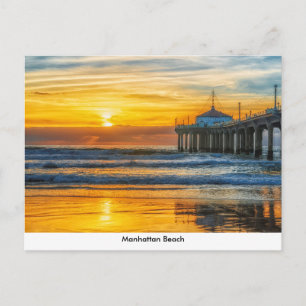 Manhattan Beach Pier À Sunset Carte Postale