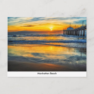Manhattan Beach Pier À Sunset Carte Postale