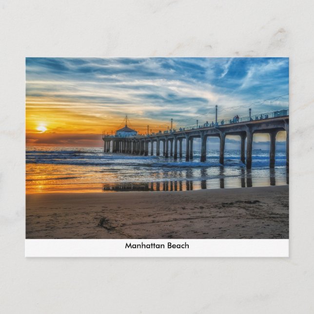 Manhattan Beach Pier À Sunset Carte Postale (Devant)