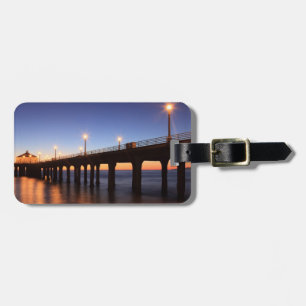 Manhattan Beach Pier at sunset, California Luggage Tag
