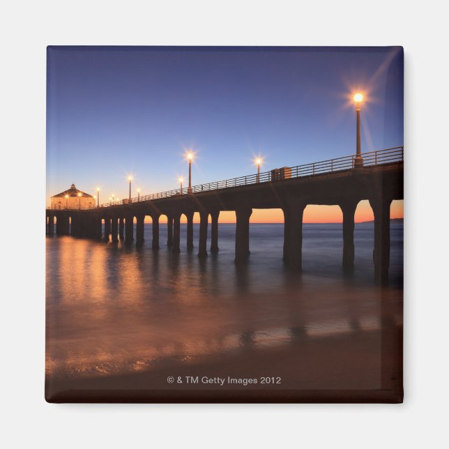 Manhattan Beach Pier at sunset, California Magnet (Front)