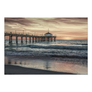 Manhattan Beach Pier At Sunset Photo Print
