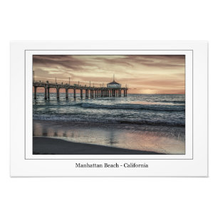 Manhattan Beach Pier At Sunset Photo Print