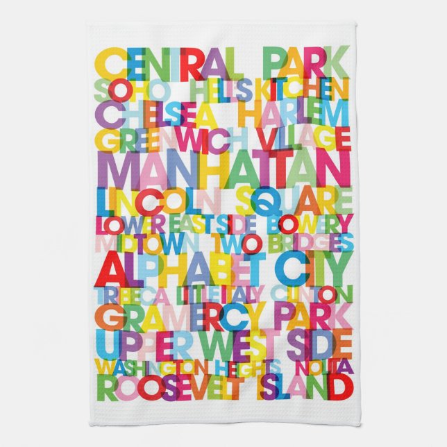 Manhattan Boroughs Bus Blind Kitchen Towel (Vertical)