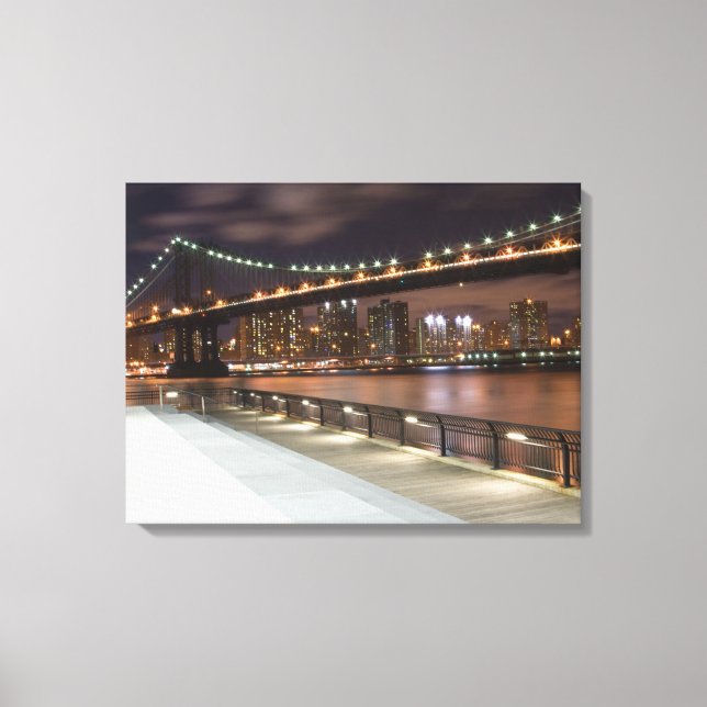 Manhattan Bridge and NYC Skyline Canvas Print (Front)