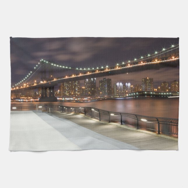 Manhattan Bridge and NYC Skyline Kitchen Towel (Horizontal)