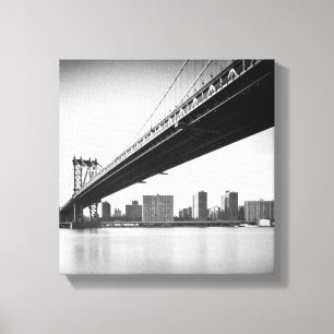 Manhattan Bridge and skyline, New York, US. Canvas Print