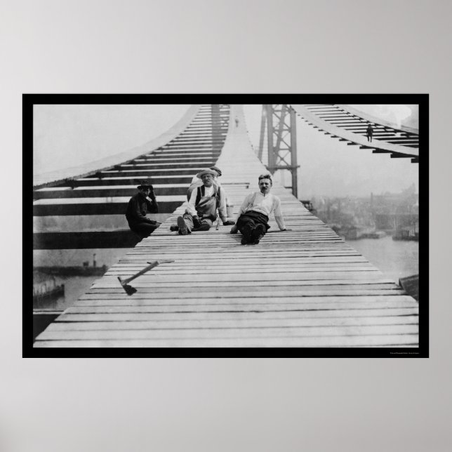 Manhattan Bridge Footpath 1910 Poster (Front)