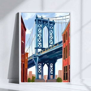 Manhattan Bridge New York City Painting Poster