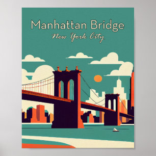 Manhattan bridge New York Minimalist Poster Art