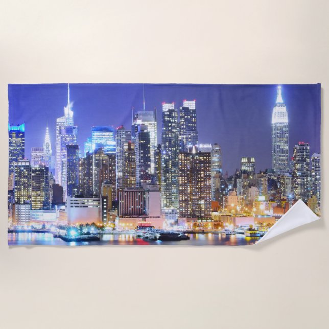 Manhattan Buildings Beach Towel (Front)