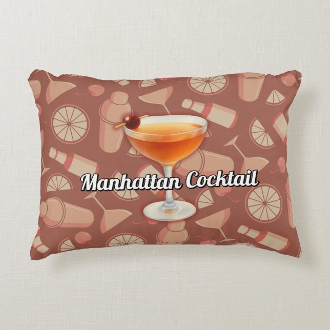 Manhattan Cocktail Accent Pillow (Front)