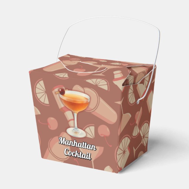 Manhattan Cocktail Favor Box (Front Side)