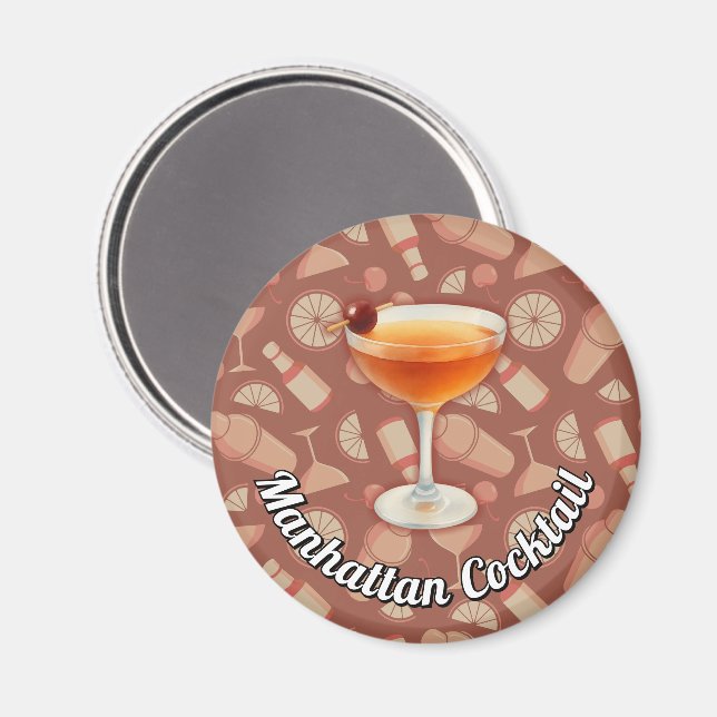 Manhattan Cocktail Magnet (Front/Back)