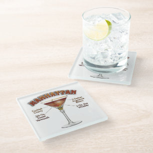 Manhattan Cocktail Recipe Art Coaster