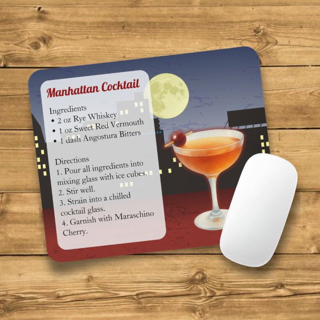 Manhattan Cocktail Recipe Mouse Pad (Creator Uploaded)