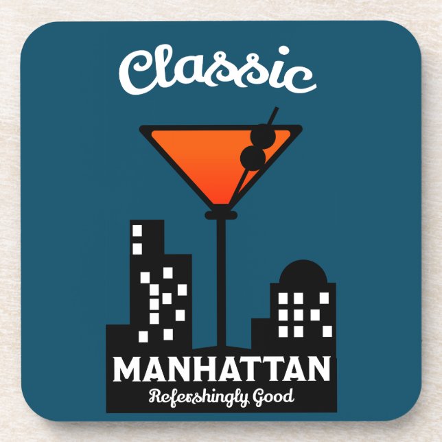Manhattan Cocktail Wall Art Coaster (Front)