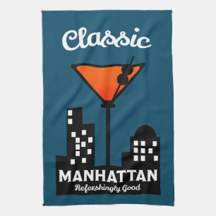 Manhattan Cocktail Wall Art Kitchen Towel