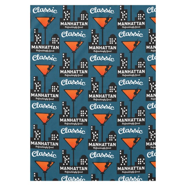 Manhattan Cocktail Wall Art Tablecloth (Front)