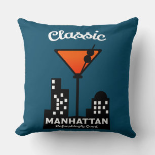 Manhattan Cocktail Wall Art Throw Pillow