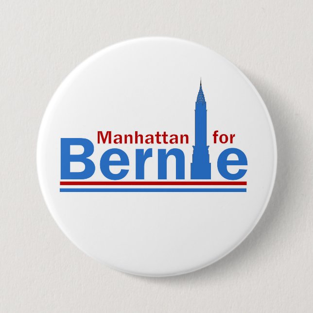 Manhattan for Bernie 3 Inch Round Button (Front)