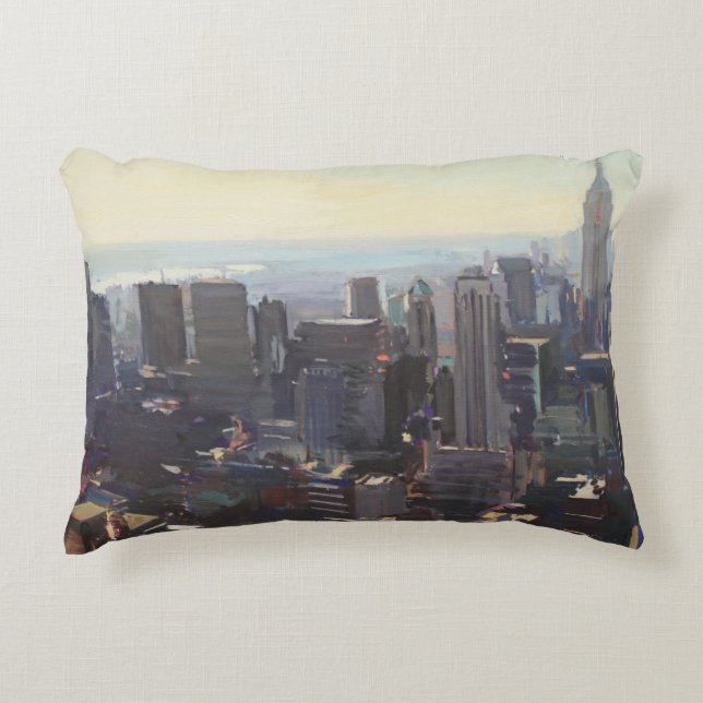 Manhattan from the Rockefeller Building 2012 Decorative Pillow (Front)