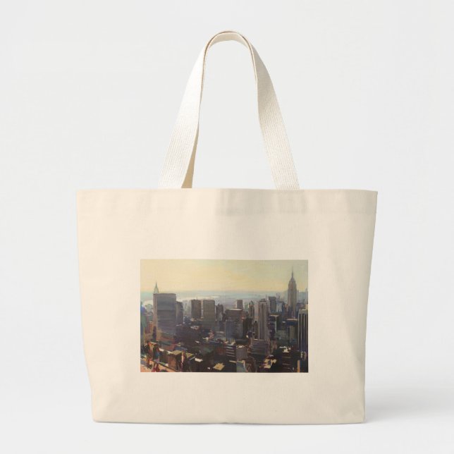 Manhattan from the Rockefeller Building 2012 Large Tote Bag (Front)