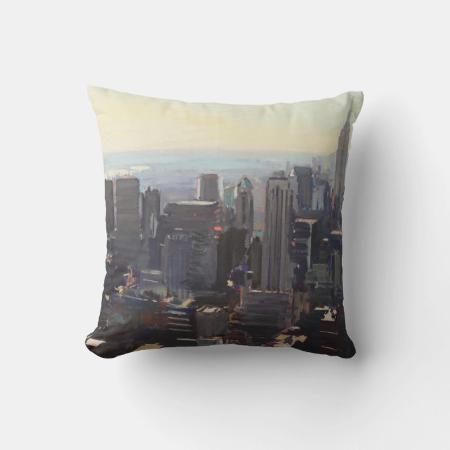 Manhattan from the Rockefeller Building 2012 Throw Pillow (Front)