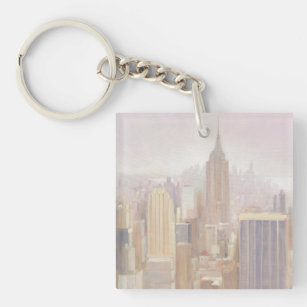 Manhattan in the Mist   New York City Keychain