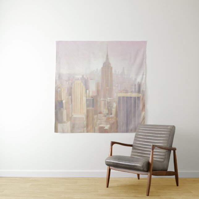 Manhattan in the Mist | New York City Tapestry (In Situ (Horizontal))