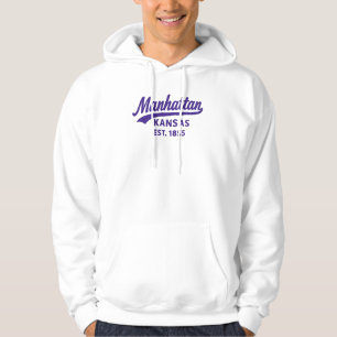 Manhattan Kansas Est. 1855   Retro College Town Hoodie