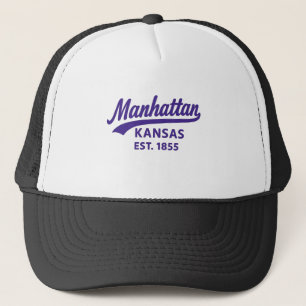 Manhattan Kansas Est. 1855 Retro College Town Trucker Hat