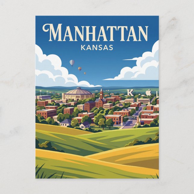 Manhattan Kansas Postcard (Front)