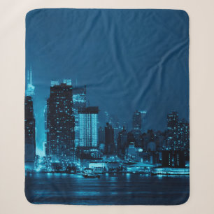 Manhattan midtown skyscrapers and New York City sk Sherpa Blanket