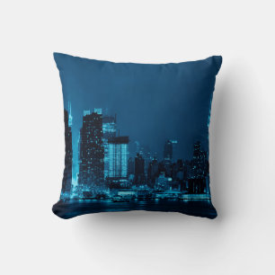 Manhattan midtown skyscrapers and New York City sk Throw Pillow
