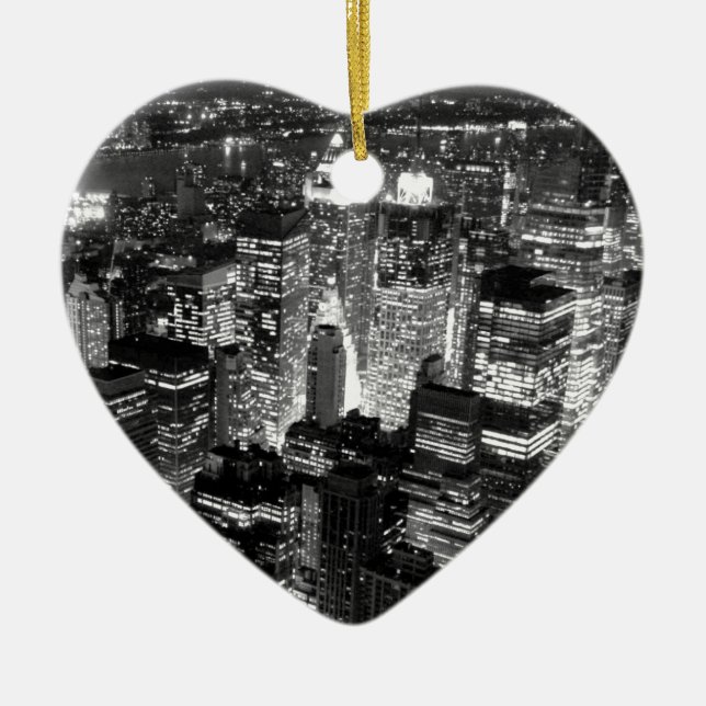 Manhattan New York City Ceramic Ornament (Front)